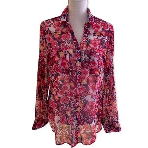 FYLO London Pink Floral Print Button Down Shirt M